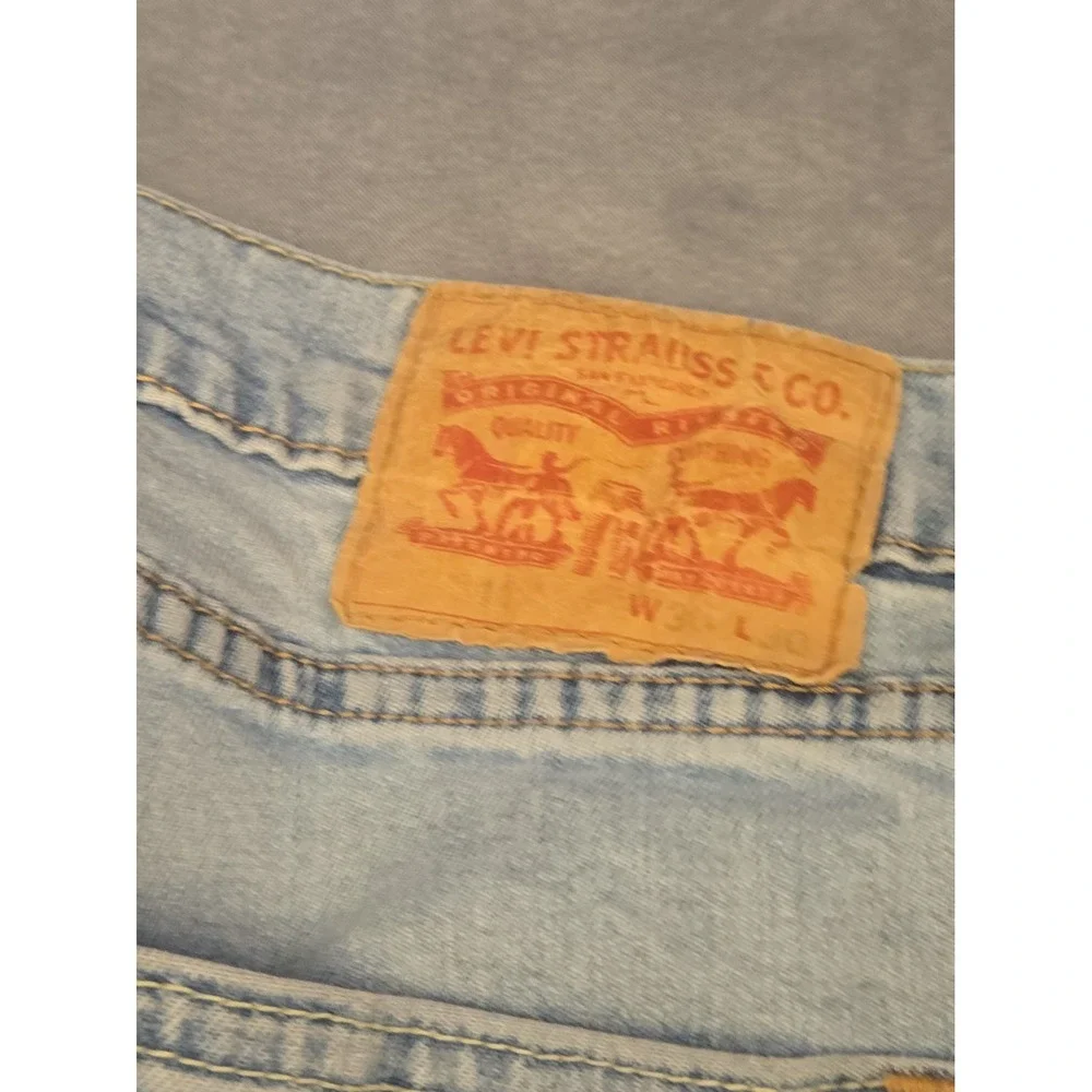 Levis Jeans Mens 36x30 Original Riveted Light Wash Slim Taper Denim Pants 36x30